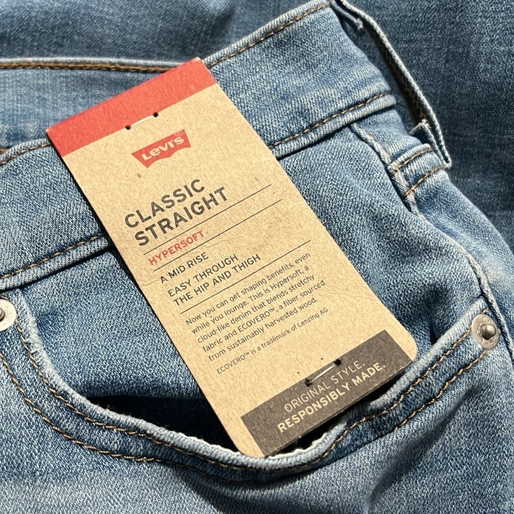 Levi's Blue Straight Leg Jeans Timeless Fit - Picture 4 of 5